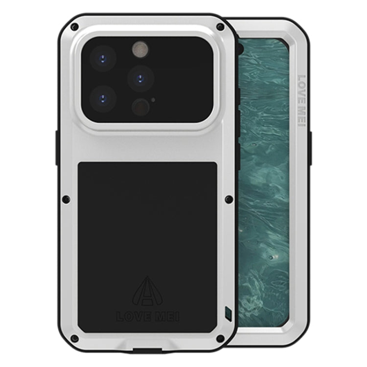 Custodia per telefono antipolvere impermeabile antiurto in metallo LOVE MEI, For iPhone 15 Pro, For iPhone 15 Plus, For iPhone 15
