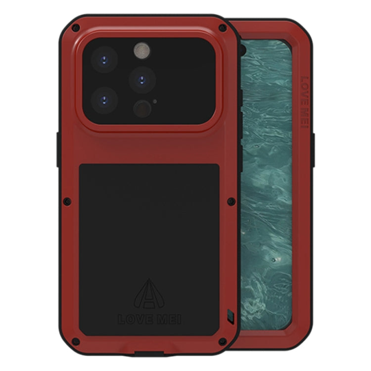 Custodia per telefono antipolvere impermeabile antiurto in metallo LOVE MEI, For iPhone 15 Pro, For iPhone 15 Plus, For iPhone 15