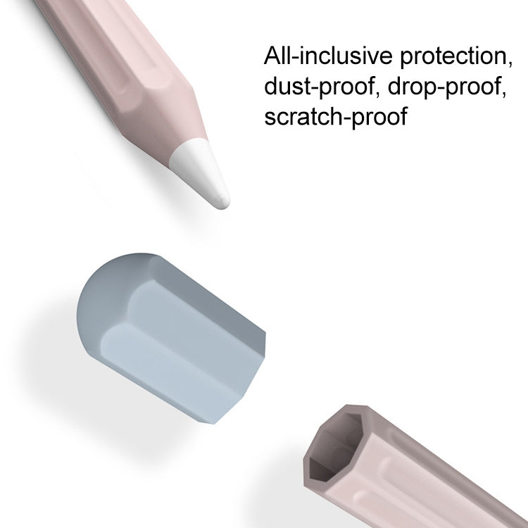 Stylus Touch Pen Custodia protettiva in silicone con colore a contrasto diviso, For Apple Pencil 1, For Apple Pencil 2