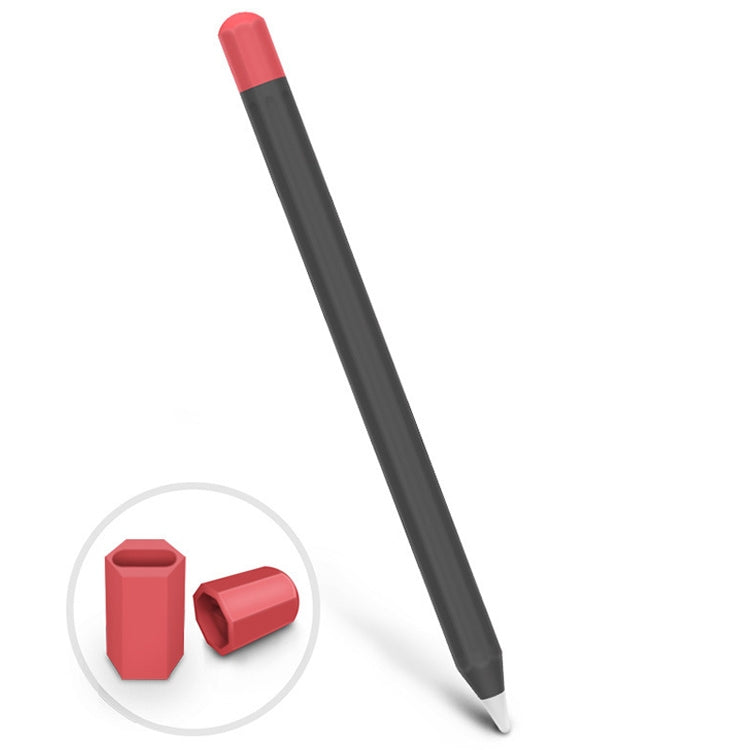 Stylus Touch Pen Custodia protettiva in silicone con colore a contrasto diviso, For Apple Pencil 1, For Apple Pencil 2