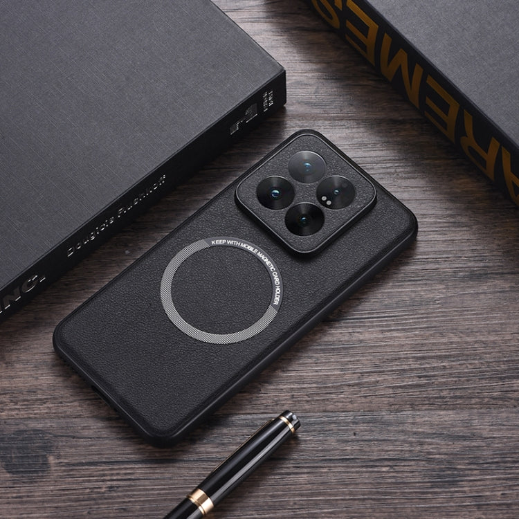 Custodia magnetica per telefono MagSafe in PU con trama in tessuto, For Xiaomi 14 Pro, For Xiaomi Redmi K60