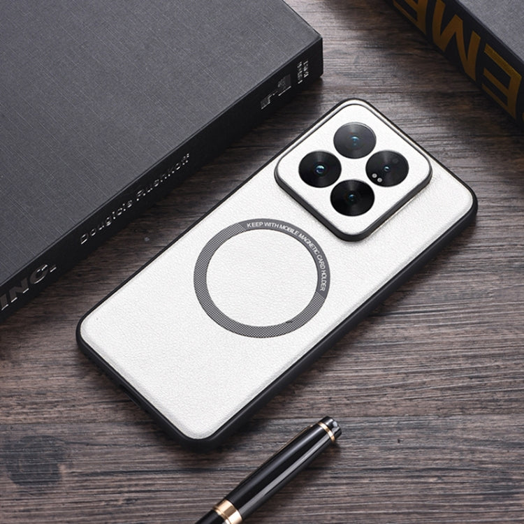 Custodia magnetica per telefono MagSafe in PU con trama in tessuto, For Xiaomi 14T Pro, For Xiaomi 14T, For Xiaomi 14 Pro, For Xiaomi Redmi K60