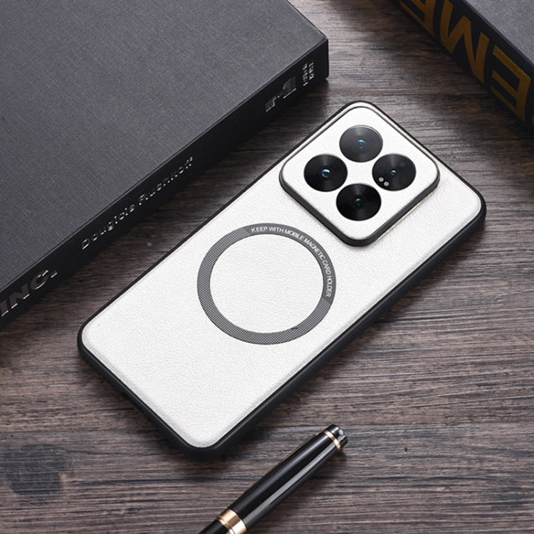 Custodia magnetica per telefono MagSafe in PU con trama in tessuto, For Xiaomi 14T Pro, For Xiaomi 14T, For Xiaomi 14 Pro, For Xiaomi Redmi K60