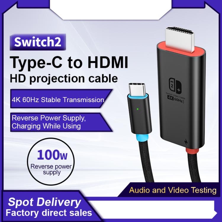 Cavo adattatore USB-C/Type-C a HDMI HD, lunghezza: 1,8 m, 4K 60Hz