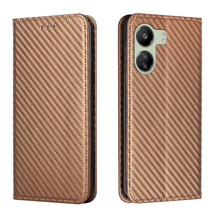 Custodia per telefono in pelle con supporto a vibrazione con struttura in fibra di carbonio, For Xiaomi Redmi Note 13 5G, For Xiaomi Redmi 13C, For Xiaomi Redmi Note 13 Pro 5G