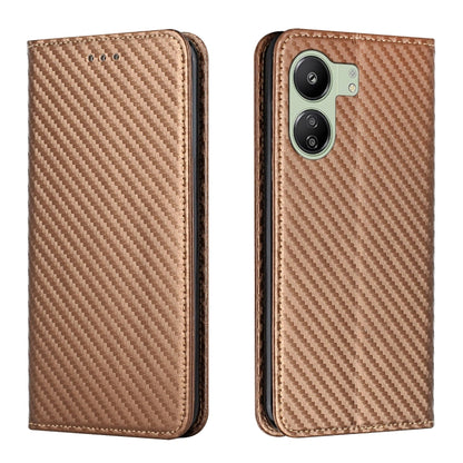 Custodia per telefono in pelle con supporto a vibrazione con struttura in fibra di carbonio, For Xiaomi Redmi Note 13 5G, For Xiaomi Redmi 13C, For Xiaomi Redmi Note 13 Pro 5G