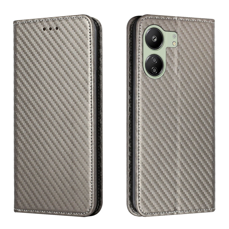 Custodia per telefono in pelle con supporto a vibrazione con struttura in fibra di carbonio, For Xiaomi Redmi Note 13 5G, For Xiaomi Redmi 13C, For Xiaomi Redmi Note 13 Pro 5G