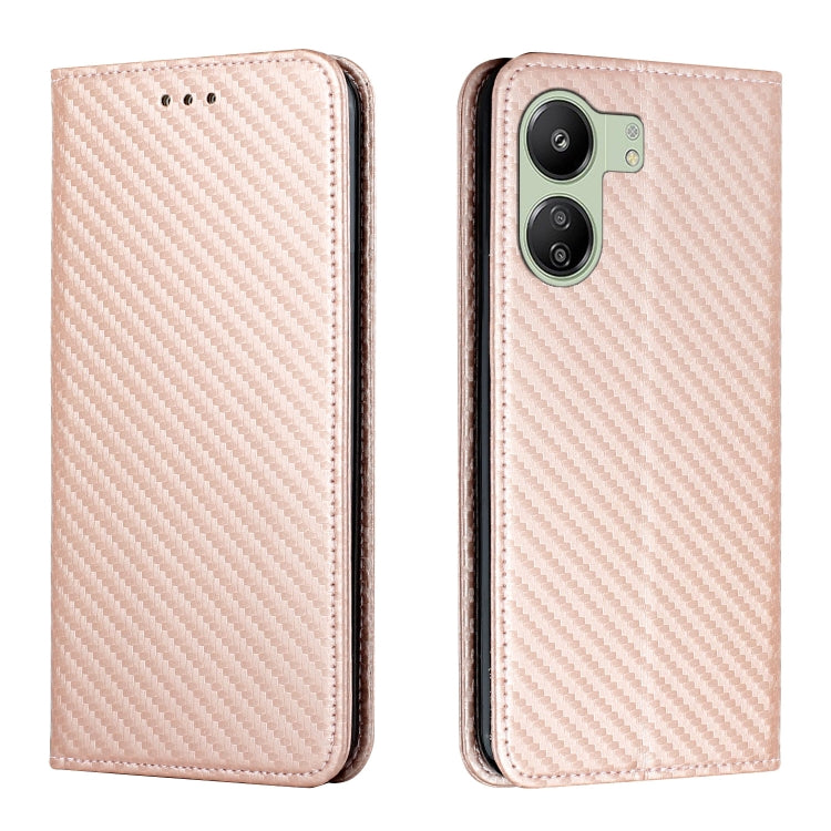 Custodia per telefono in pelle con supporto a vibrazione con struttura in fibra di carbonio, For Xiaomi Redmi Note 13 5G, For Xiaomi Redmi 13C, For Xiaomi Redmi Note 13 Pro 5G