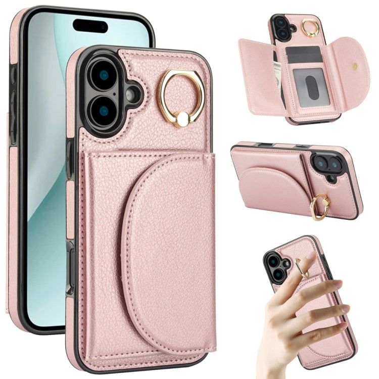 YM006 Custodia per cellulare con porta carte e porta carte, For iPhone 16e, For iPhone 16 Pro Max, For iPhone 16 Pro, For iPhone 16 Plus