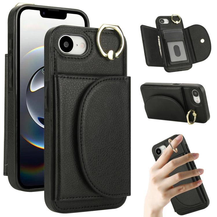 YM006 Custodia per cellulare con porta carte e porta carte, For iPhone 16e, For iPhone 16 Pro Max, For iPhone 16 Pro, For iPhone 16 Plus