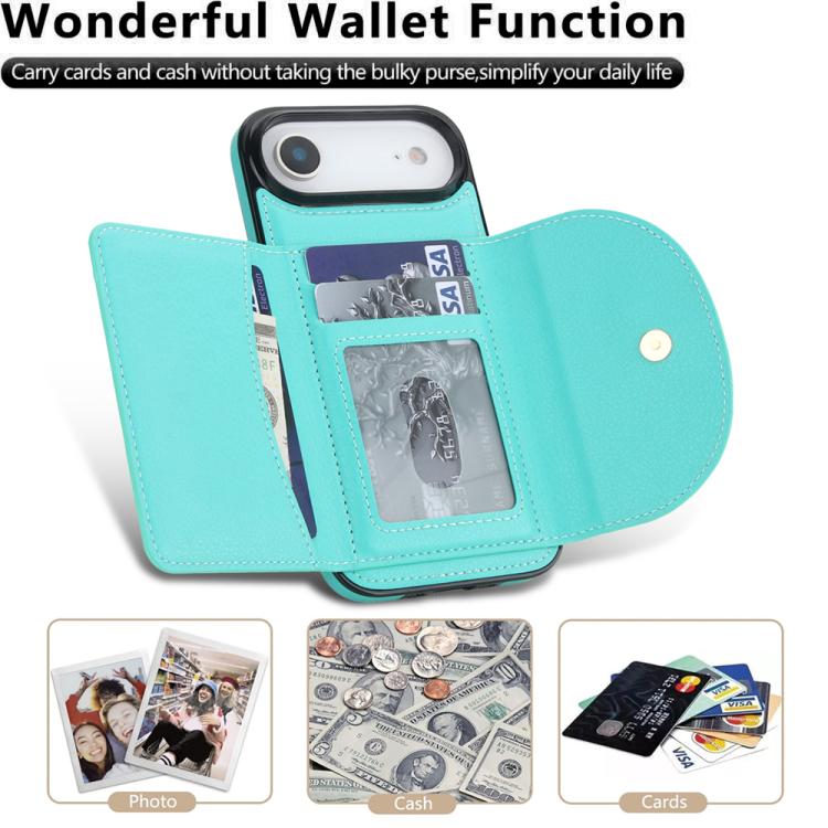 YM006 Custodia per cellulare con porta carte e porta carte, For iPhone Air, For iPhone 16 Pro Max, For iPhone 16 Pro, For iPhone 16 Plus