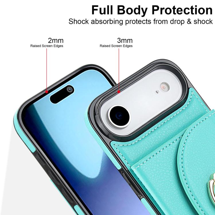YM006 Custodia per cellulare con porta carte e porta carte, For iPhone Air, For iPhone 16 Pro Max, For iPhone 16 Pro, For iPhone 16 Plus