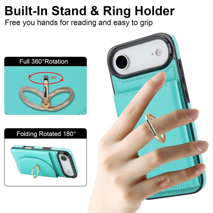YM006 Custodia per cellulare con porta carte e porta carte, For iPhone Air, For iPhone 16 Pro Max, For iPhone 16 Pro, For iPhone 16 Plus