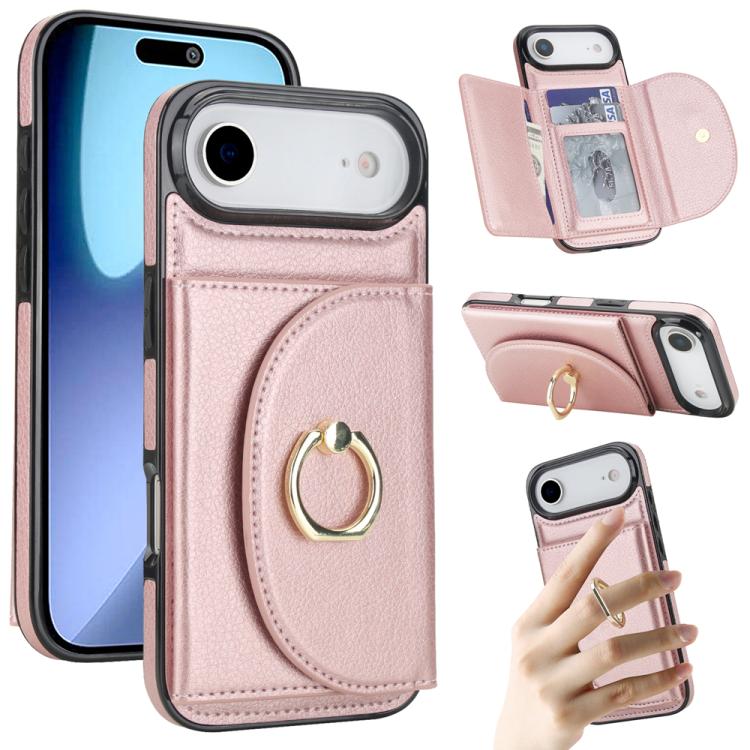 YM006 Custodia per cellulare con porta carte e porta carte, For iPhone Air, For iPhone 16 Pro Max, For iPhone 16 Pro, For iPhone 16 Plus