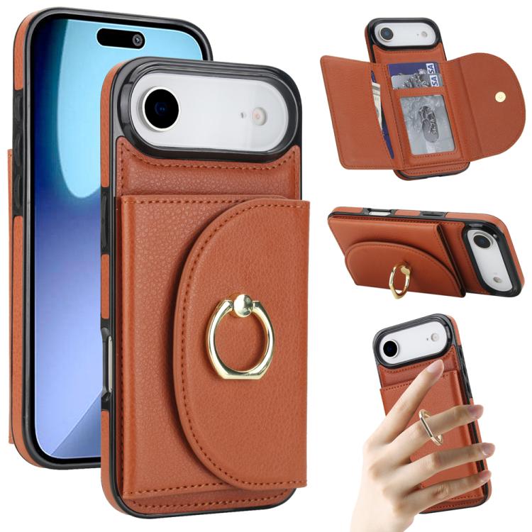 YM006 Custodia per cellulare con porta carte e porta carte, For iPhone Air, For iPhone 16 Pro Max, For iPhone 16 Pro, For iPhone 16 Plus