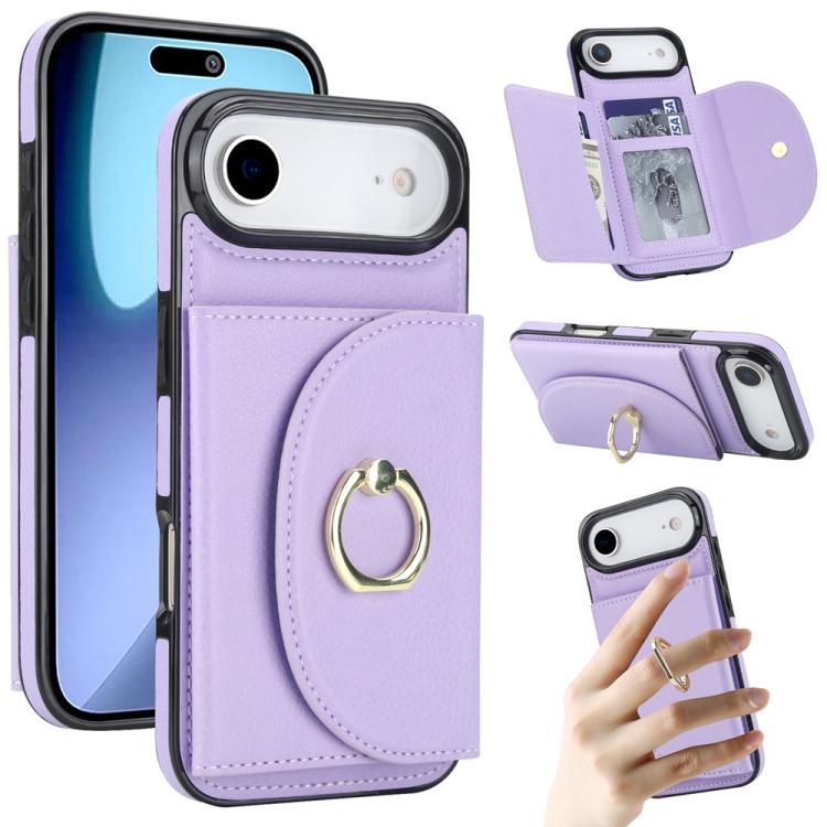 YM006 Custodia per cellulare con porta carte e porta carte, For iPhone Air, For iPhone 16 Pro Max, For iPhone 16 Pro, For iPhone 16 Plus
