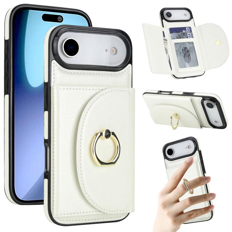 YM006 Custodia per cellulare con porta carte e porta carte, For iPhone Air, For iPhone 16 Pro Max, For iPhone 16 Pro, For iPhone 16 Plus