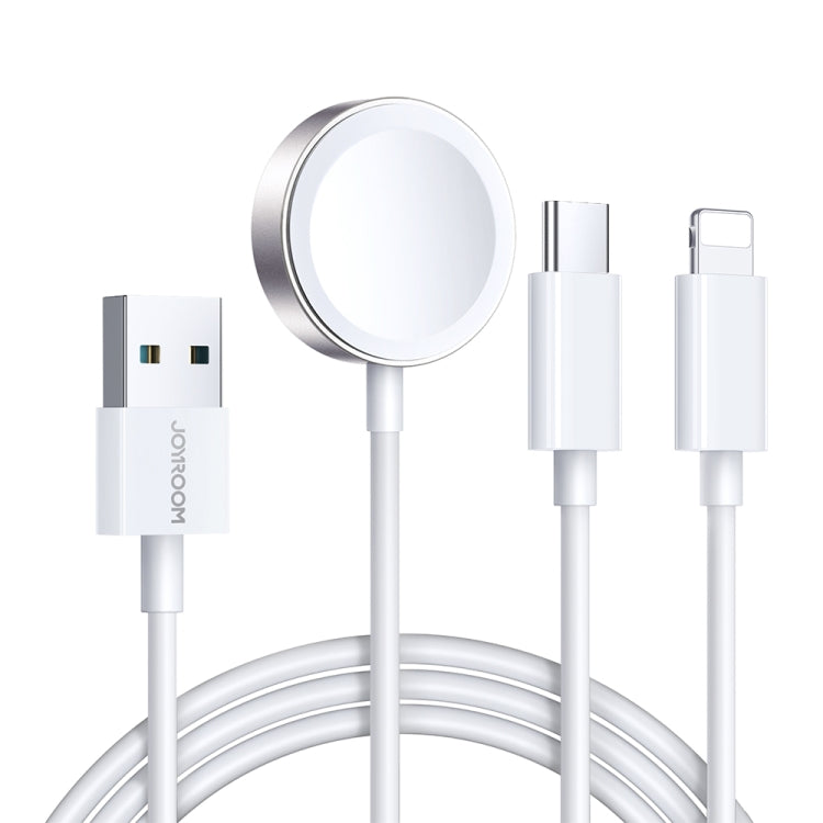 JOYROOM S-IW008 Cavo dati di ricarica wireless da USB 3 in 1 a 8 pin + USB-C/Type-C + orologio magnetico, lunghezza: 1,2 m, S-IW008