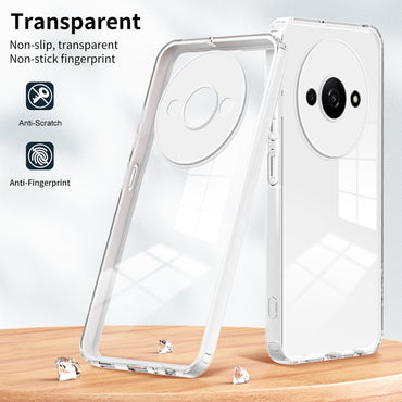 Custodia per telefono con cornice per PC trasparente a colori in TPU 3 in 1, For Xiaomi Redmi A3, For Xiaomi Redmi Note 13 Pro 4G, For Xiaomi Redmi Note 13 4G, For Xiaomi Redmi Note 13 5G, For Xiaomi Redmi Note 13 Pro 5G, For Xiaomi 13T / 13T Pro