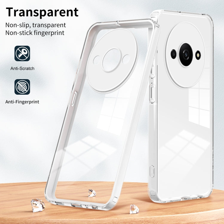 Custodia per telefono con cornice per PC trasparente a colori in TPU 3 in 1, For Xiaomi Redmi A3, For Xiaomi Redmi Note 13 Pro 4G, For Xiaomi Redmi Note 13 4G, For Xiaomi Redmi Note 13 5G, For Xiaomi Redmi Note 13 Pro 5G, For Xiaomi 13T / 13T Pro