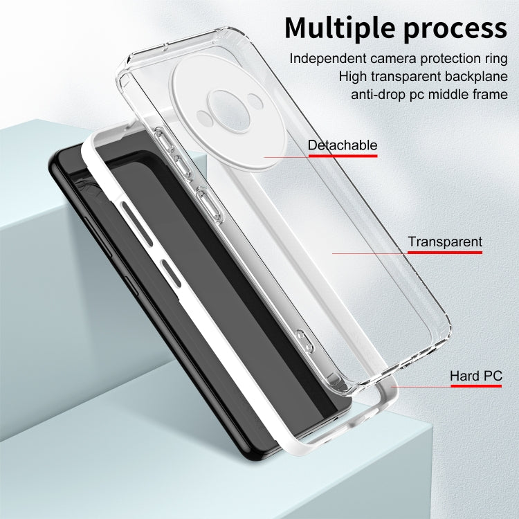 Custodia per telefono con cornice per PC trasparente a colori in TPU 3 in 1, For Xiaomi Redmi A3, For Xiaomi Redmi Note 13 Pro 4G, For Xiaomi Redmi Note 13 4G, For Xiaomi Redmi Note 13 5G, For Xiaomi Redmi Note 13 Pro 5G, For Xiaomi 13T / 13T Pro