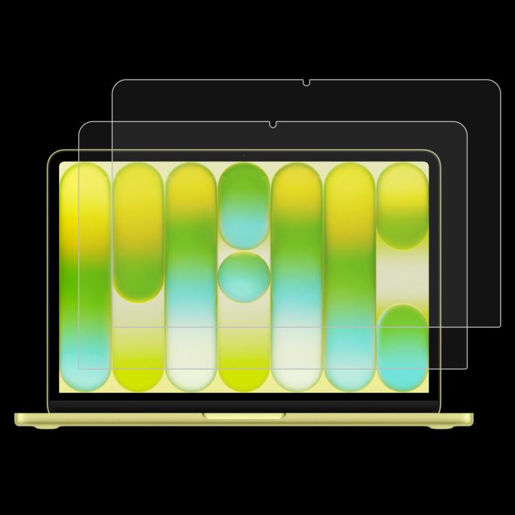 Pellicola in vetro temperato antideflagrante con durezza superficiale 2 pezzi 0,26 mm 9H, For Macbook Air 15.3 2023/2024/2025/M5 2026, For MacBook Neo 13 inch 2026 A18 Pro A3404, For Macbook Air 13.6 2023/2024/2025