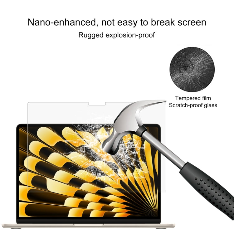 Pellicola in vetro temperato antideflagrante con durezza superficiale 9H da 25 pezzi 0,26 mm, For Macbook Air 15.3 2023/2024/2025/M5 2026, For MacBook Neo 13 inch 2026 A18 Pro A3404, For Macbook Air 13.6 2023/2024/2025