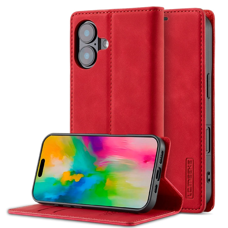 LC.IMEEKE Custodia per telefono in pelle magnetica resistente con supporto, slot per carte e portafoglio, For iPhone Air, For iPhone 16 Pro Max, For iPhone 16 Pro, For iPhone 16 Plus