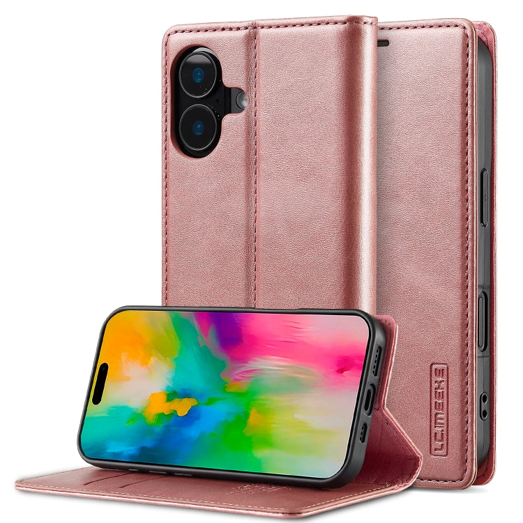 LC.IMEEKE Custodia per telefono in pelle magnetica resistente con supporto, slot per carte e portafoglio, For iPhone Air, For iPhone 16 Pro Max, For iPhone 16 Pro, For iPhone 16 Plus