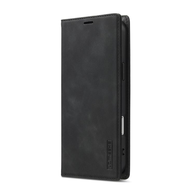 LC.IMEEKE Custodia per telefono in pelle magnetica resistente con supporto, slot per carte e portafoglio
