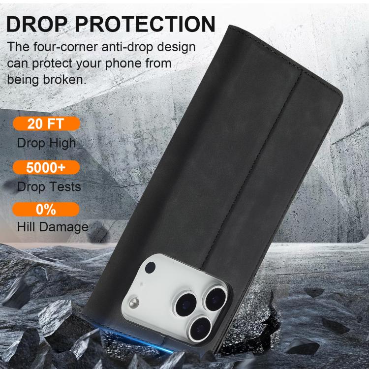 LC.IMEEKE Custodia per telefono in pelle magnetica resistente con supporto, slot per carte e portafoglio