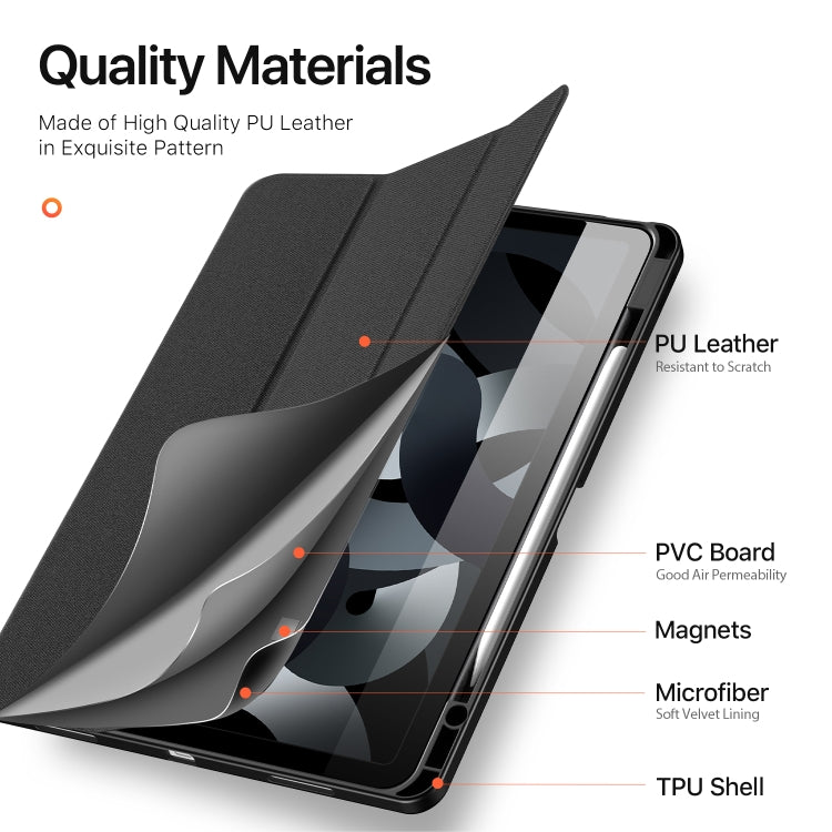 Custodia per tablet in pelle magnetica con texture in tessuto serie DUX DUCIS Domo, For iPad Air 13 2024 / 2025 / 2026, For iPad Pro 13 2025 / 2024, For iPad Pro 11 2025 / 2024