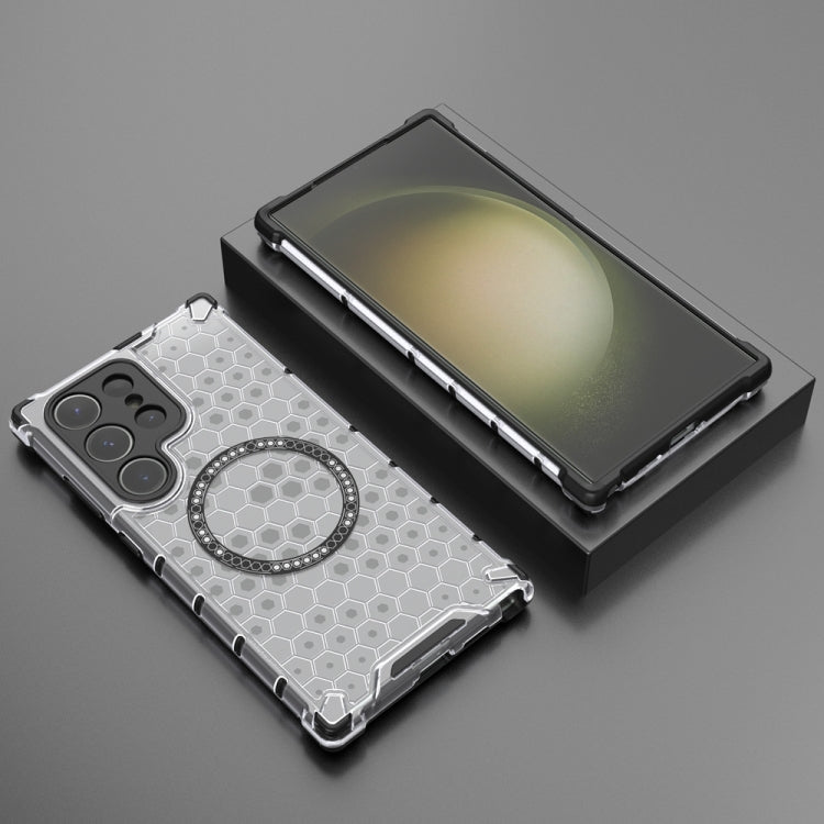 Custodia per telefono antiurto con anello magnetico a nido d'ape, For Samsung Galaxy S24 Ultra 5G, For Samsung Galaxy S24+ 5G, For Samsung Galaxy S24 5G, For Samsung Galaxy S23 FE 5G