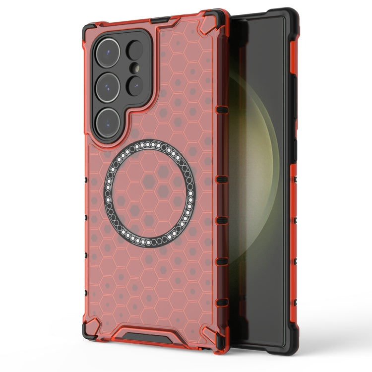 Custodia per telefono antiurto con anello magnetico a nido d'ape, For Samsung Galaxy S24 Ultra 5G, For Samsung Galaxy S24+ 5G, For Samsung Galaxy S24 5G, For Samsung Galaxy S23 FE 5G