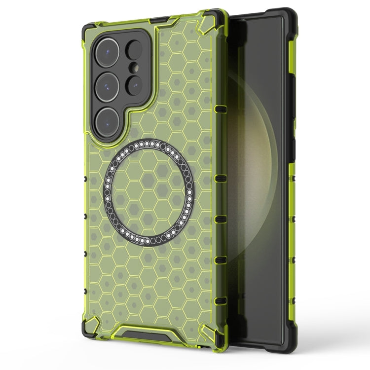 Custodia per telefono antiurto con anello magnetico a nido d'ape, For Samsung Galaxy S24 Ultra 5G, For Samsung Galaxy S24+ 5G, For Samsung Galaxy S24 5G, For Samsung Galaxy S23 FE 5G