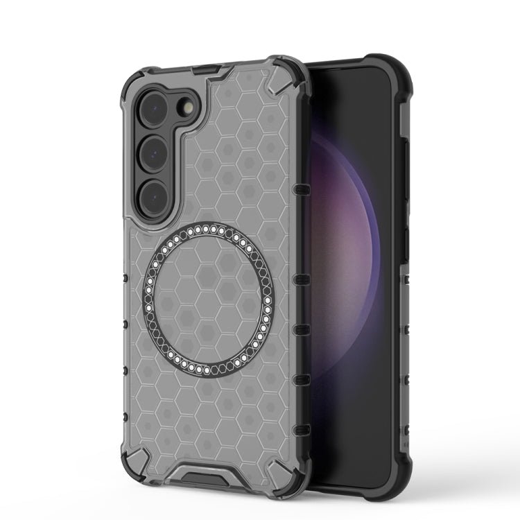 Custodia per telefono antiurto con anello magnetico a nido d'ape, For Samsung Galaxy S23 Ultra 5G, For Samsung Galaxy S23+ 5G, For Samsung Galaxy S23 5G