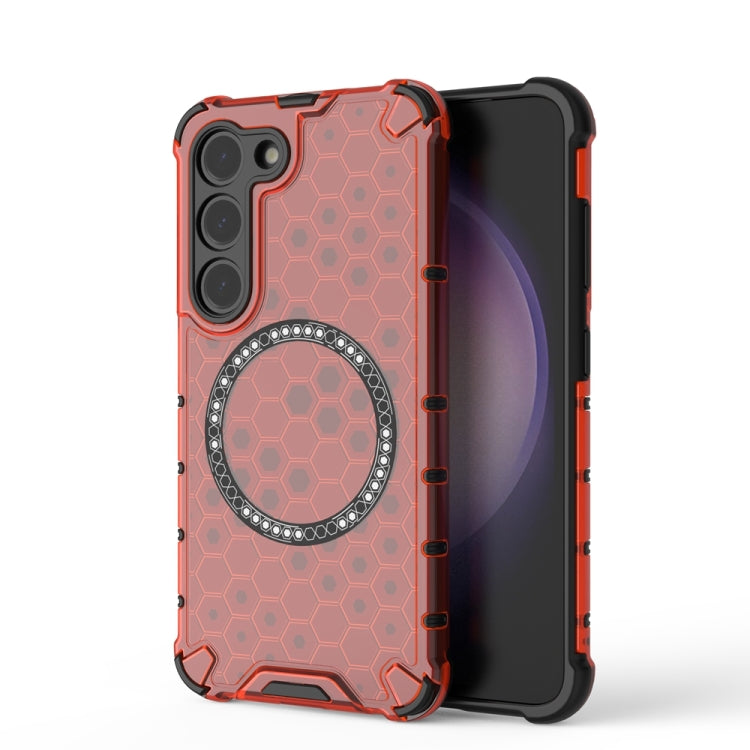 Custodia per telefono antiurto con anello magnetico a nido d'ape, For Samsung Galaxy S23 Ultra 5G, For Samsung Galaxy S23+ 5G, For Samsung Galaxy S23 5G