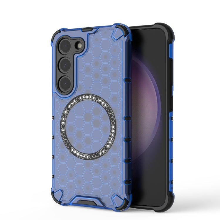 Custodia per telefono antiurto con anello magnetico a nido d'ape, For Samsung Galaxy S23 Ultra 5G, For Samsung Galaxy S23+ 5G, For Samsung Galaxy S23 5G
