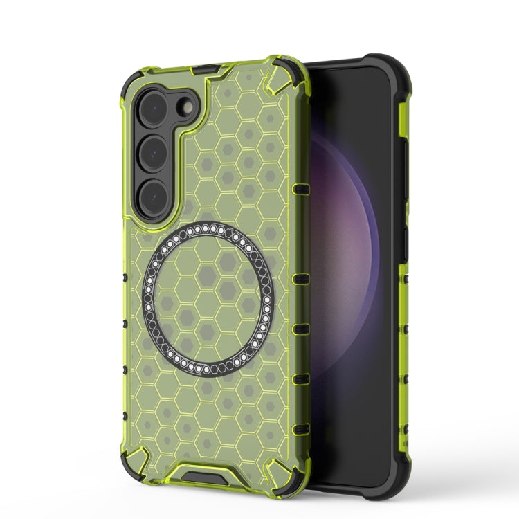 Custodia per telefono antiurto con anello magnetico a nido d'ape, For Samsung Galaxy S23 Ultra 5G, For Samsung Galaxy S23+ 5G, For Samsung Galaxy S23 5G