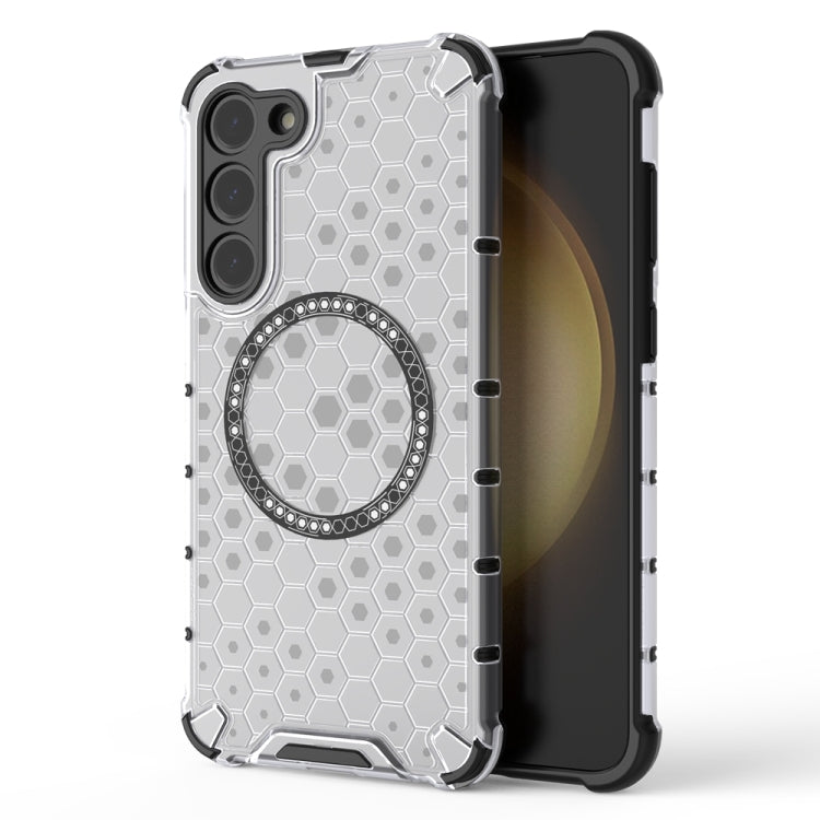 Custodia per telefono antiurto con anello magnetico a nido d'ape, For Samsung Galaxy S23 Ultra 5G, For Samsung Galaxy S23+ 5G, For Samsung Galaxy S23 5G