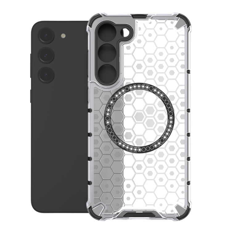 Custodia per telefono antiurto con anello magnetico a nido d'ape, For Samsung Galaxy S23+ 5G, For Samsung Galaxy S23 5G