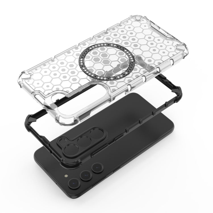 Custodia per telefono antiurto con anello magnetico a nido d'ape, For Samsung Galaxy S23+ 5G, For Samsung Galaxy S23 5G