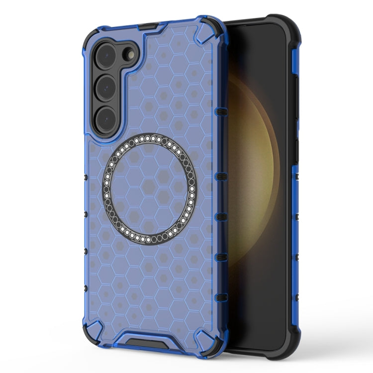 Custodia per telefono antiurto con anello magnetico a nido d'ape, For Samsung Galaxy S23 Ultra 5G, For Samsung Galaxy S23+ 5G, For Samsung Galaxy S23 5G