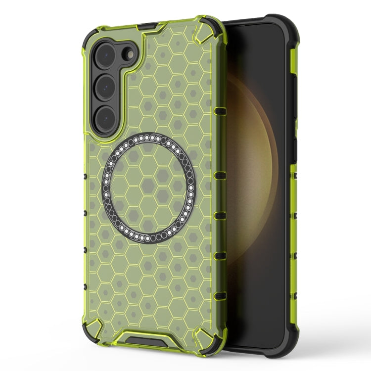 Custodia per telefono antiurto con anello magnetico a nido d'ape, For Samsung Galaxy S23 Ultra 5G, For Samsung Galaxy S23+ 5G, For Samsung Galaxy S23 5G