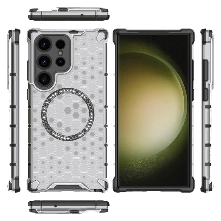 Custodia per telefono antiurto con anello magnetico a nido d'ape, For Samsung Galaxy S23 Ultra 5G, For Samsung Galaxy S23+ 5G, For Samsung Galaxy S23 5G