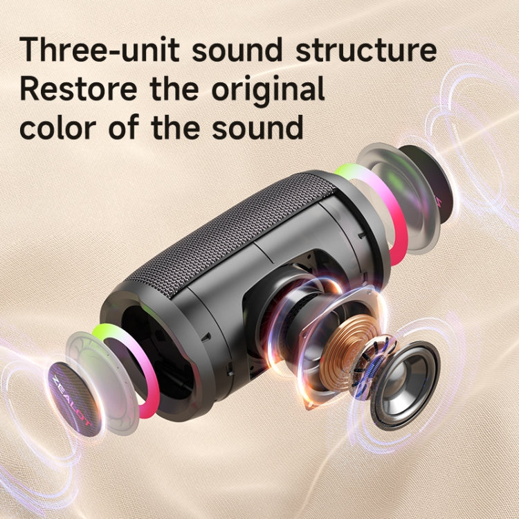 Altoparlante wireless per karaoke con luce ritmica RGB Zealot S61M, Single Mic, Dual Mic