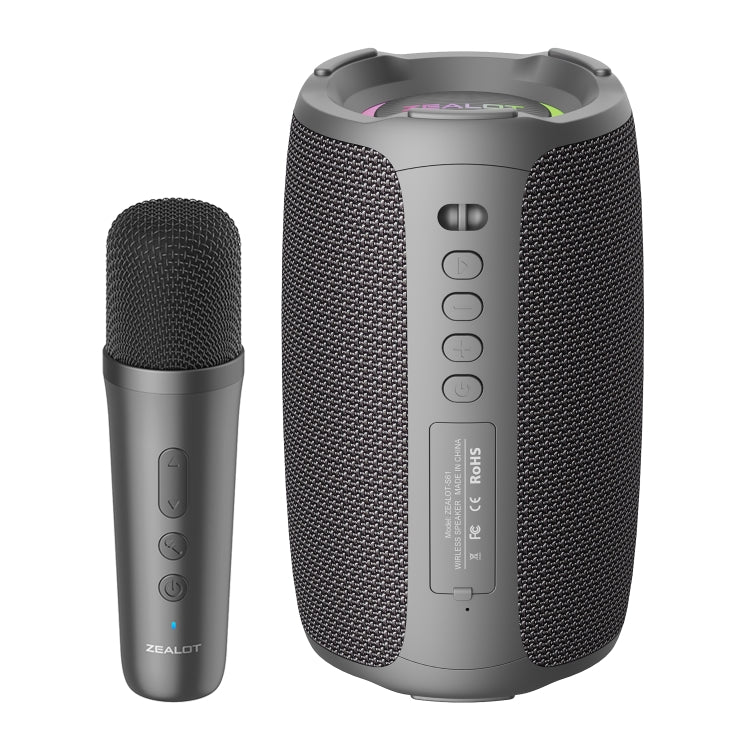 Altoparlante wireless per karaoke con luce ritmica RGB Zealot S61M, Single Mic, Dual Mic