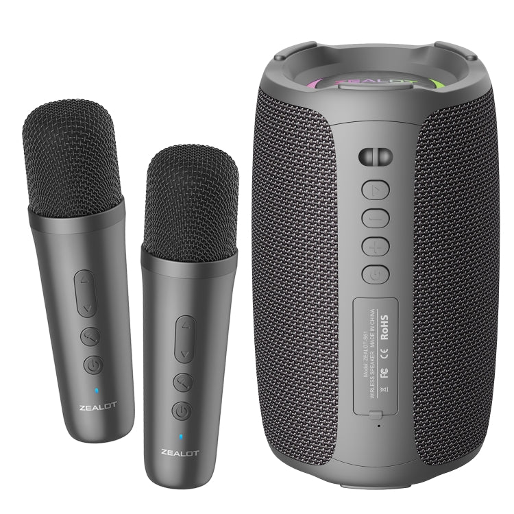Altoparlante wireless per karaoke con luce ritmica RGB Zealot S61M, Single Mic, Dual Mic