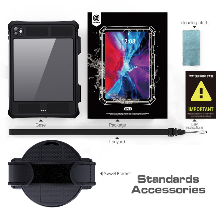 Custodia impermeabile per PC + TPU RedPepper IP68 con cordino e staffa girevole, For iPad Pro 11 2024