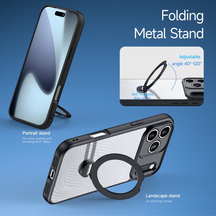 Custodia per telefono smerigliata con supporto ad anello MagSafe serie Aimo DUX DUCIS, For iPhone 17 Pro Max, For iPhone 17 Pro, For iPhone 17, For iPhone 17 Air, For iPhone 16 Pro Max, For iPhone 16 Pro, For iPhone 16 Plus